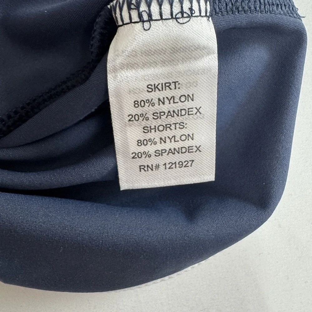 Johnnie-O Womens Gabby Performance Skirt Skort Navy White SZ L 124th U.S Open NW